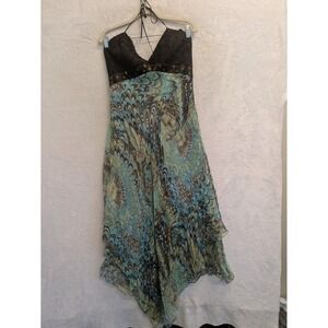 Laundry by Shelli Segal Women's Boho Mermaidcore Halter Maxi Dress 10